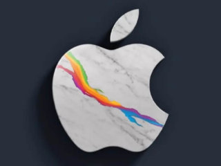 Логотип Apple из мрамора